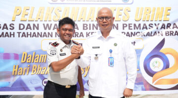 Peringati HBP Ke-62, Rutan Pangkalan Brandan Laksanakan Tes Urin Bagi Pegawai dan WBP